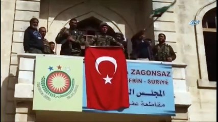 TSK Afrin Zaferini Böyle Duyurdu!  Türk Bayrağı Dikildi