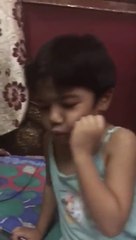 Cute Baby girl crying and getting angry while studying