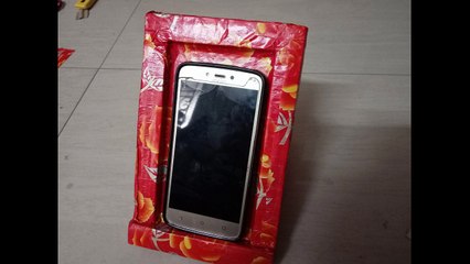 DIY - How to make slant mobile phone holder using cardboard best out of waste