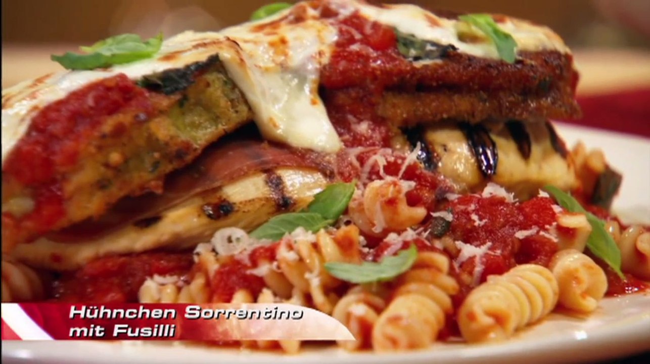 Hühnchen Sorrentino mit Fusilli