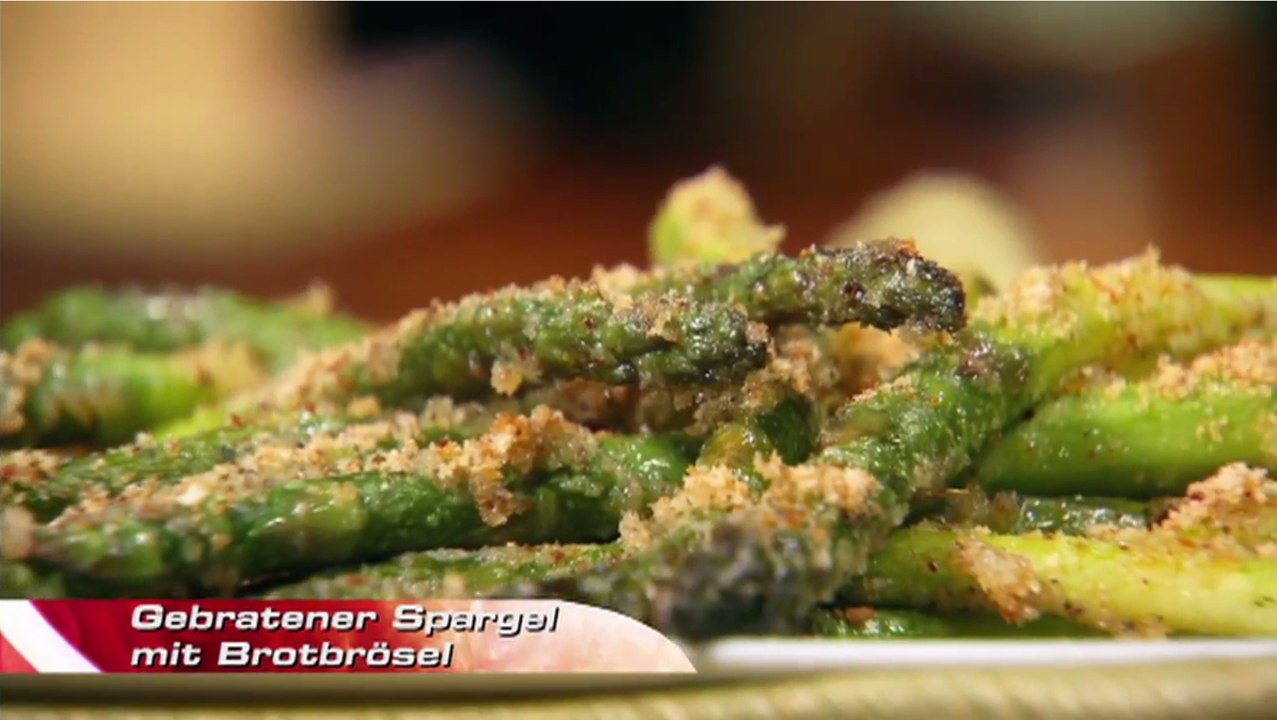 Gebratener Spargel in Brotbrösel