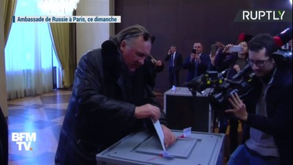 Gérard Depardieu a voté pour la présidentielle russe à Paris