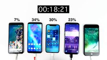 Pixel 2 XL vs OnePlus 5T vs iPhone X vs S8 Plus - FAST CHARGING SPEED Test!