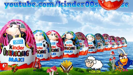 Download Video: 12 MAXI Kinder Surprise Eggs Макси киндер сюрпризы Unboxing Big Kinder Surprise