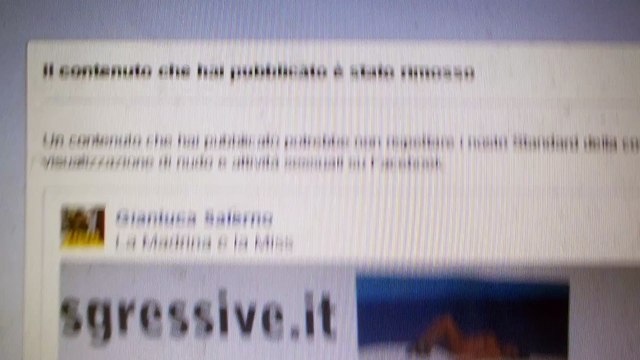 Facebook che elimina tutto non c'è Nudo e ne sesso ma il mio profilo cioè il profilo di Salerno Gianluca è preso di mira