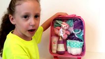 Baby Doll Travel Suitcase and Accessories with Bitty Baby American Girl Doll Toy Review for Kids! :)