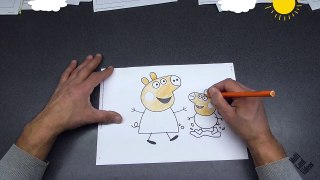Peppa Pig and George Pig Coloring Pages
