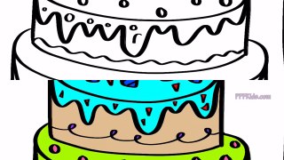 Learn How To Draw And Color Birthday Cake And Presents | Kids Learning | Fun Coloring Pages For Kids