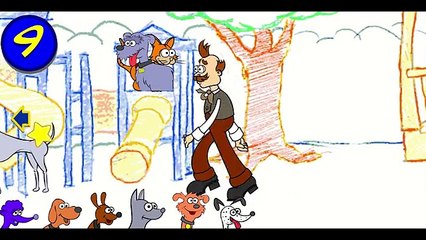 WALKING THE DOGS! Learn to Count 1-9! Lets Play with Mr. Noodle! Sesame Street Learning Games