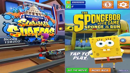 SPONGEBOB : SPONGE ON THE RUN VS SUBWAY SURFERS !!