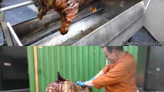 London Street Food. Whole Pig Roasting for Sandwiches. Seen in Borough Market