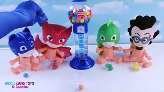 PJ Masks Baby Dolls Learn Colors with Gumball Machine Best Kid Videos