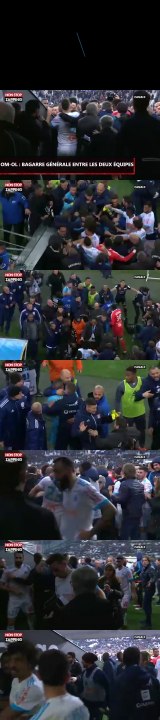 OM-OL : Bagarre générale entre les joueurs des deux équipes à la fin du match (vidéo)