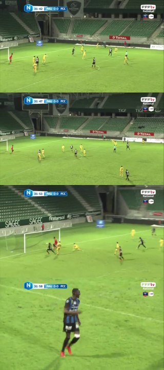 Ouverture du score de Chambly !!! L.DOUCOURE reprend un centre au second poteau et ajuste sa frappe, 0-1 pour Chambly!!!