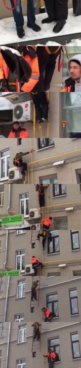 Chute de deux ouvriers sur une échelle de secours