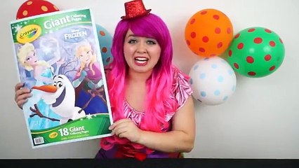Coloring Queen Elsa Disney Frozen GIANT Coloring Book Page Crayola Colored Pencil | KiMMi THE CLOWN