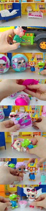 Baby Doll and LOL Littles Surprise Doll and Hello Kitty car pororo toy play LOL 서프라이즈 돌 아기인형 뽀로로 장난감
