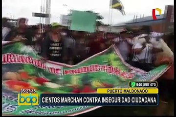 Puerto Maldonado: se realiza multitudinaria marcha contra la inseguridad ciudad