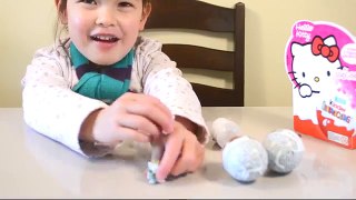 Surprise Eggs Maxi Kinder Barbie Hello Kitty Disney Princess Frozen eggs toys unboxing