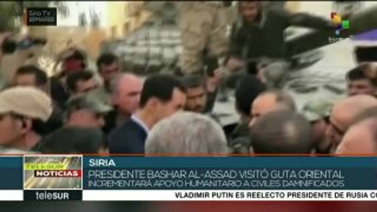 Pdte. sirio visita zonas residenciales de Ghoutta Oriental dañadas