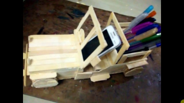 Ice cream sticks Jeep Pen Stand , Card Holder And Storage Box