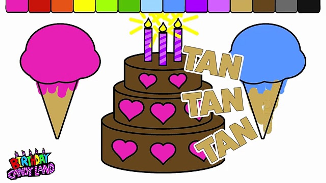 Learn Colors for Kids and Color Balloon + Ice Cream + More Coloring Pages