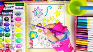 Learn Colors for Kids and Color Dora The Explorer Dream Time Coloring Page