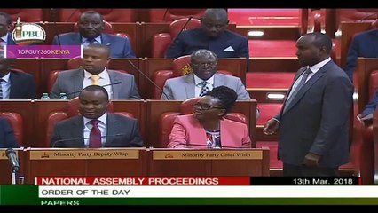 DRAMA IN KENYAN PARLIAMENT AS MP SEATS IN A WRONG PLACE