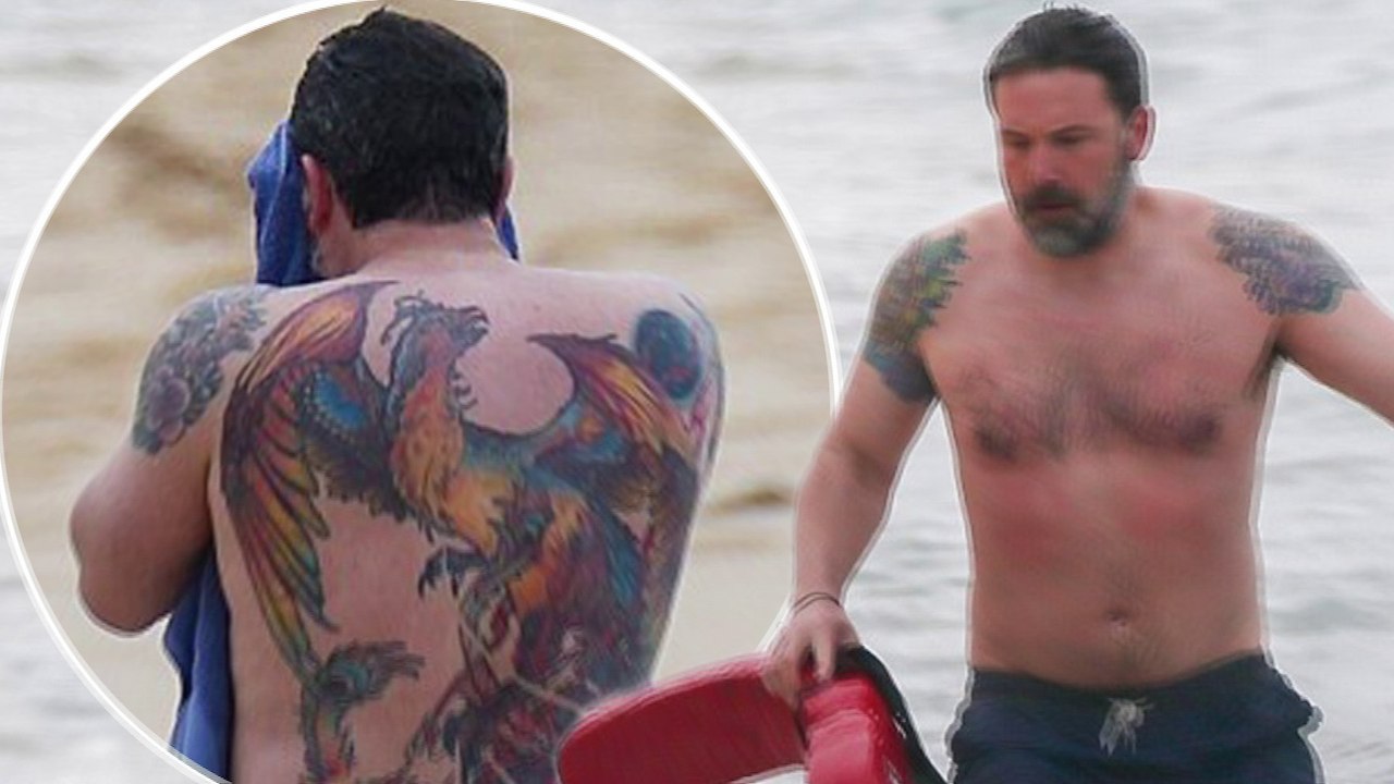 Tat-man! Ben Affleck sports MAJOR INK on his back as he films Triple Frontier with Charlie Hunnam and Garrett Hedlund.