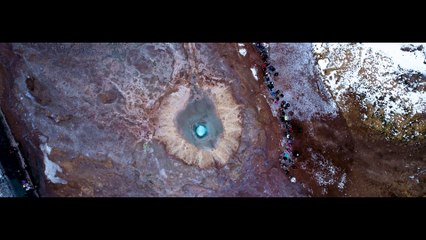 Erupting Strokkur Geysir of Iceland 4K(DJI Phantom 4Pro)