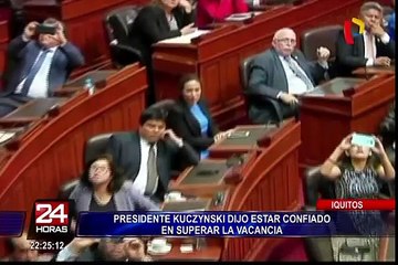 Iquitos: presidente Kuczynski dijo estar confiado en superar proceso de vacancia