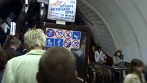 BUSY subway ride in Kiev, Ukraine Киев, Украина