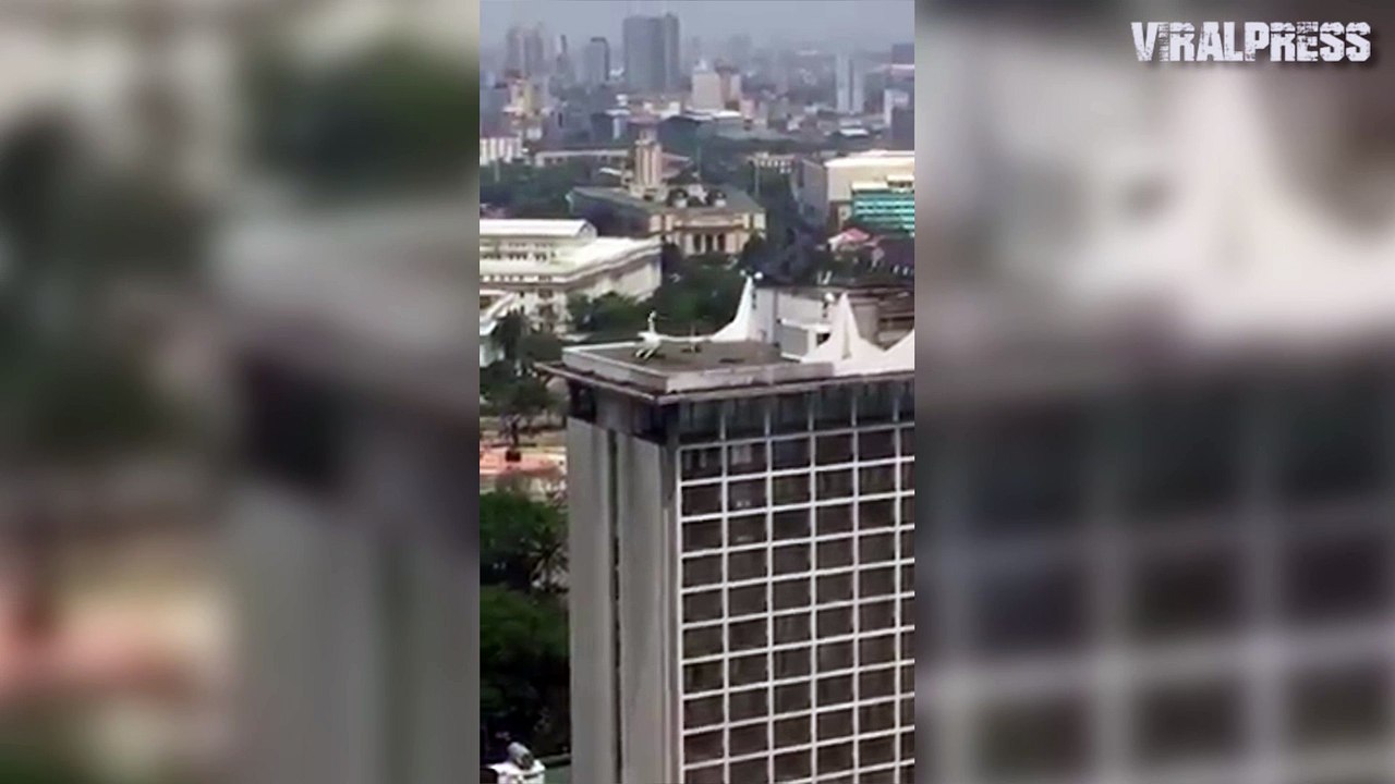 Philippines Hotel Fire Helicopter Rescue