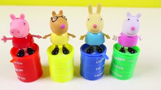 Learn colors and counting with Peppa Pig and surprise toys in slime!