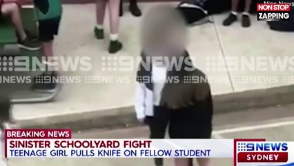 Une adolescente menace sa camarade de classe avec un couteau (vidéo)