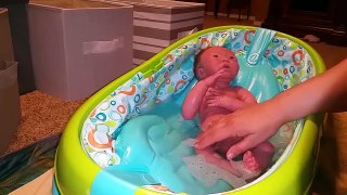 Twin (Silicone) Babies Get First Bath Together!!