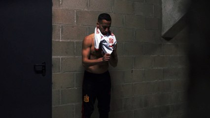 Lucas Vázquez con la segunda equipación de la selección española