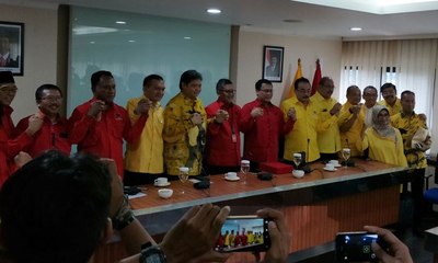 Ketum Golkar & Sekjen PDI-P Bahas Pemenangan Jokowi di 2019