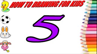 how to draw numbers 4 to 5 coloring pages for kids children