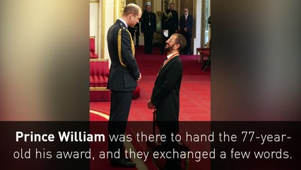 Beatles drummer receives MBE from Prince William