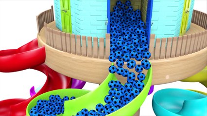 Learning Colors with Sport Balls and Playground for Kids and Children