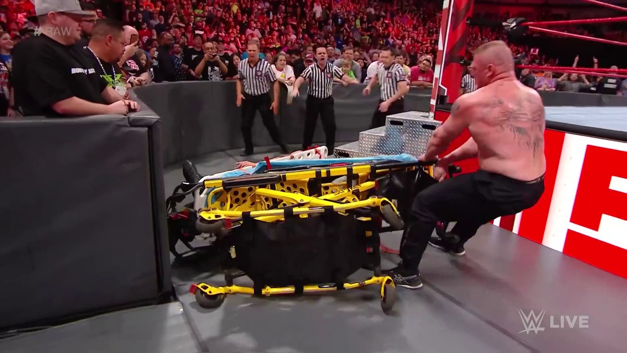 Roman Reigns is brutally ambushed by Brock Lesnar- Raw, March 19, 2018