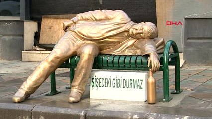 Eskişehir-Eskişehir Belediyesi'nden 'Sarhoş Adam Heykeli'