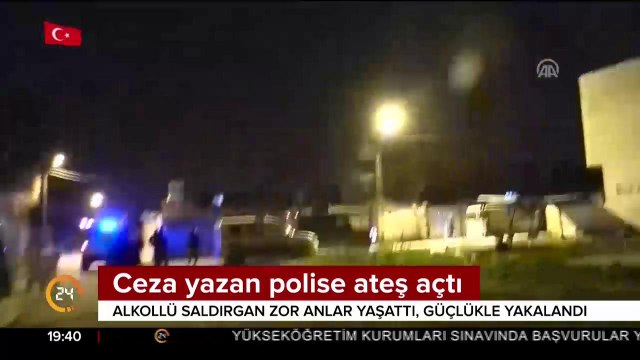 Ceza yazan polise ateş açtı