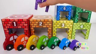 Learn Counting and Colors with Cars and Stacking Garage! Learn Colors with Parking Playset for Kids