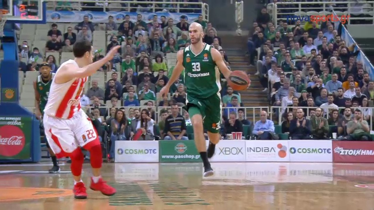 ΑΠΙΣΤΕΥΤΗ No-look ασίστ του Νικ Καλάθη και κάρφωμα του Κρίς Σίνγκλετον - Παναθηναϊκός vs Ερυθρός Αστέρας -  20.03.2018