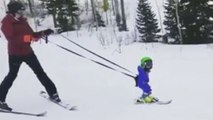 Baby Falls Asleep Skiing!