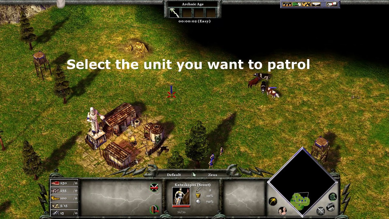 Age of mythology - How to make a unit patrol an area