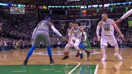 Russell Westbrook Gives Jayson Tatum a Cup Check - March 20, 2018