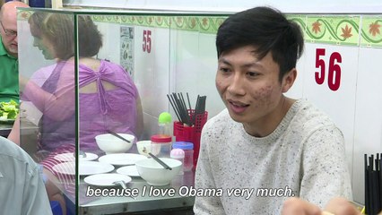 Eternal noodles: Obama 'bun cha' table encased in Vietnam